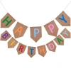 Factory direct supply of BIRTHDAY party decoration flags with mixed colors, HAPPY BIRTHDAY shield-shaped flags and linen flags Item Picture